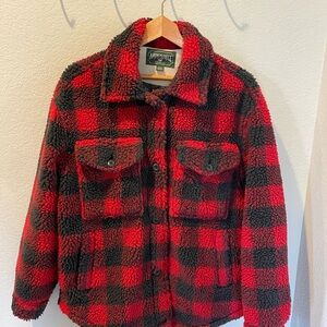 American Eagle Outfitters Buffalo Plaid Sherpa Jacket Size SM